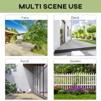 Outsunny Outdoor Wooden Garden Stool Bench with 2 Planters, Natural Wood(m-7)