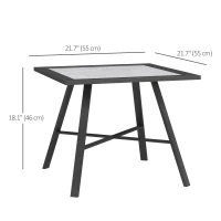 Outsunny Small Outdoor Side Table, Patio Side Table with SPC Tabletop for Garden, Patio, Lawn, Grey(m-3)
