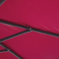 Outsunny 10' Deluxe Patio Umbrella, Outdoor Market Parasol, Banana Hanging Offset Sunshade with Crank, Cross Base, Wine Red(m-10)