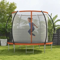 Soozier 8ft Outdoor Trampoline with Enclosure Net and Ladder, Backyard Fitness Trampoline for Teens and Adults(m-1)
