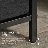 HOMCOM Chest of Bins Storage Cabinet with 4 Fabric Bins for Living Room and Entryway, Black(m-7)