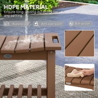 Outsunny HDPE Shower Bench, Waterproof Shower Stool with Handle, Storage Shelf, Non-Slip Pads for Indoor Outdoor, Brown(m-4)