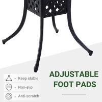 Outsunny 36" Patio Dining Table, Outdoor Bistro Table with 2" Umbrella Hole, Cast Aluminum Frame, For Garden, Balcony, Black(m-7)
