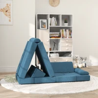 Qaba 12 Pcs Foam Climbing Blocks for Toddlers, Indoor Soft Play Equipment for Boys and Girls, Blue(m-10)