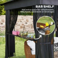 Outsunny 10' x 10' Outdoor Gazebo with Shelves and Netting, UV30+ Double Roof Patio Gazebo for Lawn, Backyard and Deck(m-5)