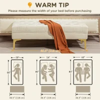 HOMCOM End of Bed Bench, Upholstered Bench, Entryway Shoe Bench with Button Tufted for Living Room, Bedroom, Beige(m-7)