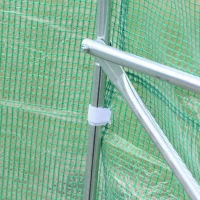 Outsunny 15' x 10' x 7' Walk-in Greenhouse Outdoor Plant Tunnel Warm Hot House w/ Roll Up Door and 6 Mesh Windows, Steel Frame, Green(m-10)