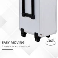 HOMCOM Pro 3 in 1 Portable Aluminum Makeup Cases Rolling Cosmetic Organizer Box, Black (Silver)(m-4)