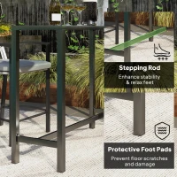 Outsunny Bar Height Outdoor Table, 48" Metal Patio Bar Table with Slatted Top for Hot Tub, Backyard, Poolside, Black(m-6)