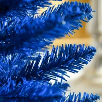 HOMCOM 5ft Pencil Christmas Trees, Skinny Artificial Christmas Tree for Xmas Holiday Decor, Deep Blue(m-9)