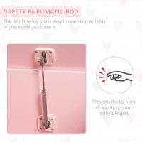 Qaba Kids Toy Chest Wooden Toy Storage Organizer Chest Box with Magnetic Hinge, Large Storage Space, & Groove Handle, Pink(m-5)