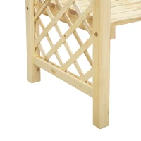 Outsunny Garden Bench with Arch Wooden Bench Trellis for Vines/ Climbing Plants for Patio Furniture, Front Porch Decor, Garden Arbor and Outdoor Garden Seating, Nature(m-10)