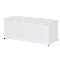 HOMCOM 39.5" Storage Chest with 2 Safety Hinges, Storage Box Organizer with Flip-Top Lid, Entryway Storage Bench, White(m-12)