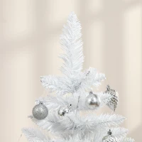 HOMCOM 4ft Artificial Christmas Tree with Pine Realistic Branches, Auto Open, for Indoor Decoration, White(m-10)