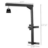 Soozier Boxing Punch Bag Hanger Heavy Bag Bracket MMA Training Wall Mount 220lbs Black(m-3)