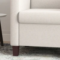 HOMCOM Fabric Accent Chair, Modern Armchair with Seat Cushion and Non-Slip Pads for Living Room, Bedroom, Cream White(m-10)