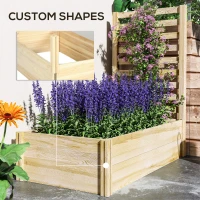 Outsunny Wood Planter Box with Trellis for Climbing Plants, Raised Garden Bed for Outdoor Flowers Herbs, 91"x24"x43", Natural(m-7)
