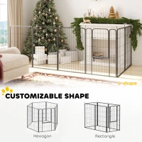 PawHut 6 Panels Heavy Duty Dog Playpen Outdoor Indoor with Door & Strap, 39" Height Portable & Foldable Pet Playpen(m-4)