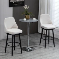 HOMCOM Extra Tall Bar Stools Set of 2, Modern 360° Swivel Barstools, Dining Room Chairs with Steel Legs Footrest, Cream White(m-1)
