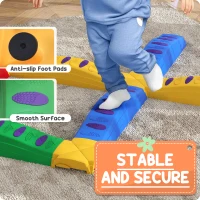 Qaba 12PCs Balance Beam with Non-Slip Foot Pads for 3-8 Years(m-6)