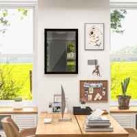 HOMCOM 24" x 32" Hockey Jersey Frame, Jersey Shadow Box for Basketball, Football, Baseball, Black(m-8)