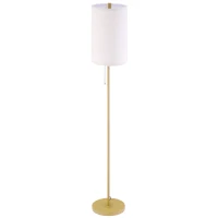 HOMCOM Modern Floor Lamp w/ Steel Frame and Pull Rope Switch, Standing Lamp for Living Room, Bedroom, Office(m-11)