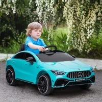 Qaba Mercedes-Benz AMG Licensed 12V Ride on Car, Kids Electric Car with Remote Control, Spring Suspension, Light Blue(m-8)