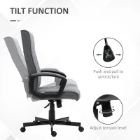Vinsetto High-Back Home Office Chair, Computer Desk Chair with 360 Degree Swivel, Adjustable Height and Tilt Function, Dark Grey(m-5)