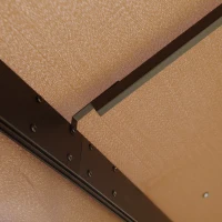 Outsunny 10' x 10' Patio Gazebo, Aluminum Frame Double Roof Outdoor Gazebo Canopy Shelter with Netting & Curtains, for Garden, Lawn, Backyard and Deck, Brown(m-9)