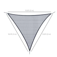Outsunny Triangle 10' Canopy Sun Sail Shade Garden Cover UV Protector Outdoor Patio Lawn Shelter with Carrying Bag Grey(m-3)