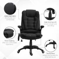 Vinsetto Reclining Massage Office Chair, Executive Office Chair with High Back, Swivel Wheels, Black(m-10)