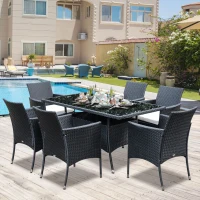 Outsunny Garden Dining Set with Cushions(m-8)