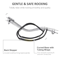 Outsunny Outdoor Rocking Chair, Chaise Lounge Pool Chair for Sun Tanning, Sunbathing Rocker, Armrests & Pillow for Patio, Lawn, Beach, Large, Gray(m-5)