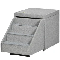 PawHut Multi-purpose Dog Stairs Ottoman, 4-Tier Pet Steps for Small Medium Dogs and Cats, with Storage Compartment, Cushion(m-11)