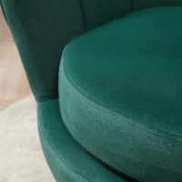 HOMCOM Modern Accent Chair, Velvet-Touch Fabric Leisure Club Chair with Gold Metal Legs for Bedroom, Dark Green(m-10)