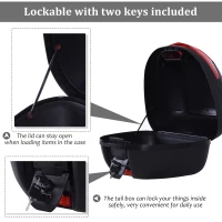HOMCOM 30L Motorcycle Tail box Top Case Motorbike Trunk Helmet Carrier Luggage Helmet Storage Mount Rack w/ Lock(m-6)