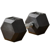 Soozier 45lbs Rubber Hex Dumbbells Weight Dumbbell Hand Weight Barbell for Body Fitness Training for Home Office Gym, Black(m-2)