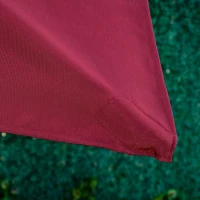 Outsunny 6.5x10ft Patio Umbrella, Rectangle Market Umbrella with Aluminum Frame and Crank Handle, Garden Parasol Outdoor Sunshade Canopy, Wine Red(m-9)