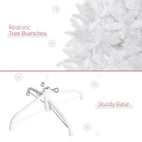 HOMCOM 4ft Artificial Christmas Tree with Pine Realistic Branches, Auto Open, for Indoor Decoration, White(m-7)