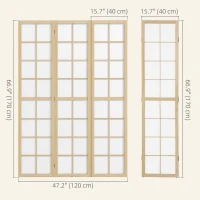 HOMCOM 3 Panel Room Divider, 5.6 ft Folding Wall Divider Room Partition for Home Office, Bedroom(m-3)