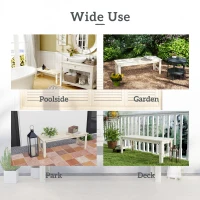 Outsunny 2-Seat Wood Garden Bench, Patio Bench Outdoor Bench with Slatted Seat, Backless Front Porch Bench for Park, Garden, Poolside, Deck, Nature Wood(m-6)