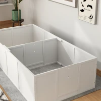 PawHut Whelping Box for Dogs w/ Adjustable, Removable Door, for Small Medium Dogs, 77" x 38", White(m-9)