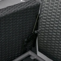 Outsunny Outdoor Wicker Swivel Recliner Chair, Reclining Backrest, Lifting Footrest, 360° Rotating Basic, Water Resistant Cushions for Patio, Light Blue(m-9)