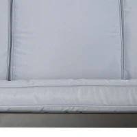 Outsunny 3 Seater Patio Swing Chair, Porch Swing with Adjustable Canopy and Removable Cushions, Outdoor Swing Seat, Light Grey(m-9)