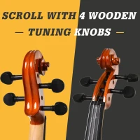 Soozier 4/4 Violin Maple Wood Full Set of Accessories Storage Box, Orange(m-4)