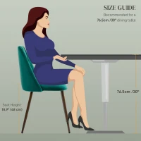 HOMCOM Upholstered Dining Chairs Set of 4, Velvet Accent Chair with Back and Wood-grain Steel Leg for Kitchen, Green(m-7)