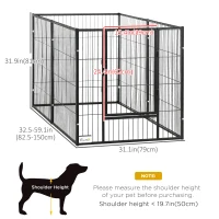 PawHut 6 Panel 32.5" - 59" x 32" Dog Playpen, Heavy Duty Pet Playpen for Indoor Outdoor, Small and Medium Dogs(m-3)