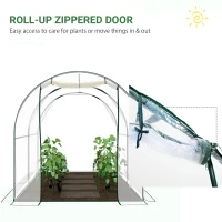 Outsunny 6.6' x 8.2' x 6.6' Dome Tunnel Greenhouse Plant Shed Garden Hot House Growing Tent w/ Roll Up Door, Transparent(m-6)
