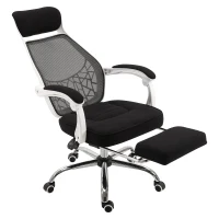Vinsetto Ergonomic High Back Mesh Office Chair Swivel Reclining Computer Desk Chair with Retractable Footrest, Headrest, Padded Armrest(m-1)