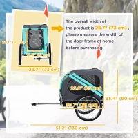 Aosom Dog Bike Trailer, Pet Cart, Bicycle Wagon, Travel Cargo, Carrier Attachment with Hitch, Foldable for Travelling, Green(m-3)